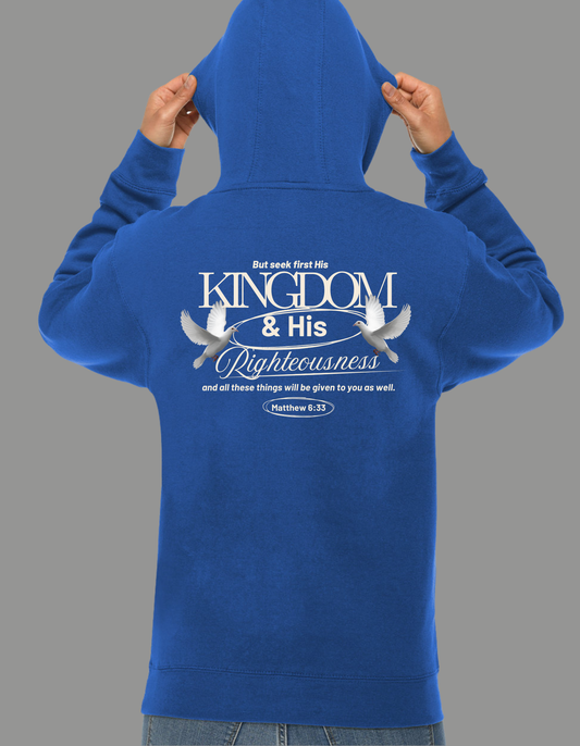 Seek First the Kingdom Hoodie | True Royal Blue | Jesus Peace CO